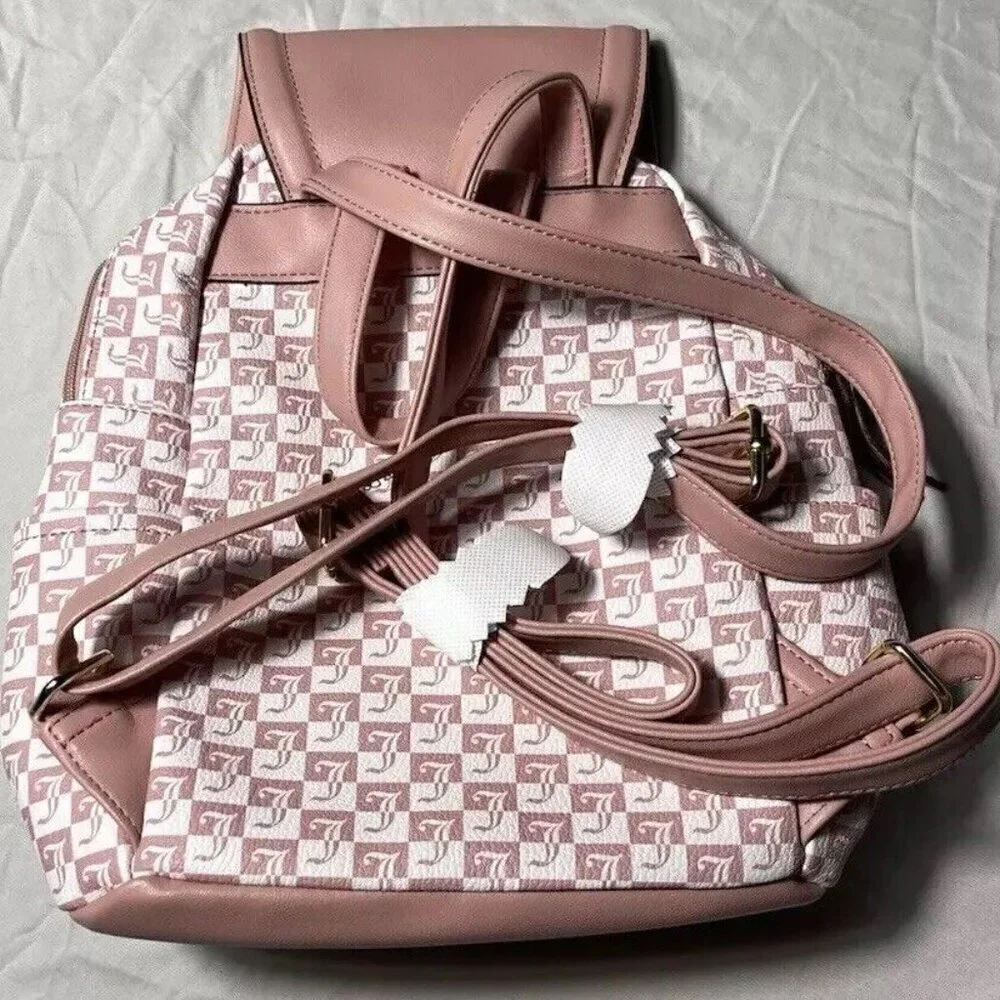 Juicy Couture Modern Pink White Medium Mini Backpack Pink Heart Logo Brand NEW